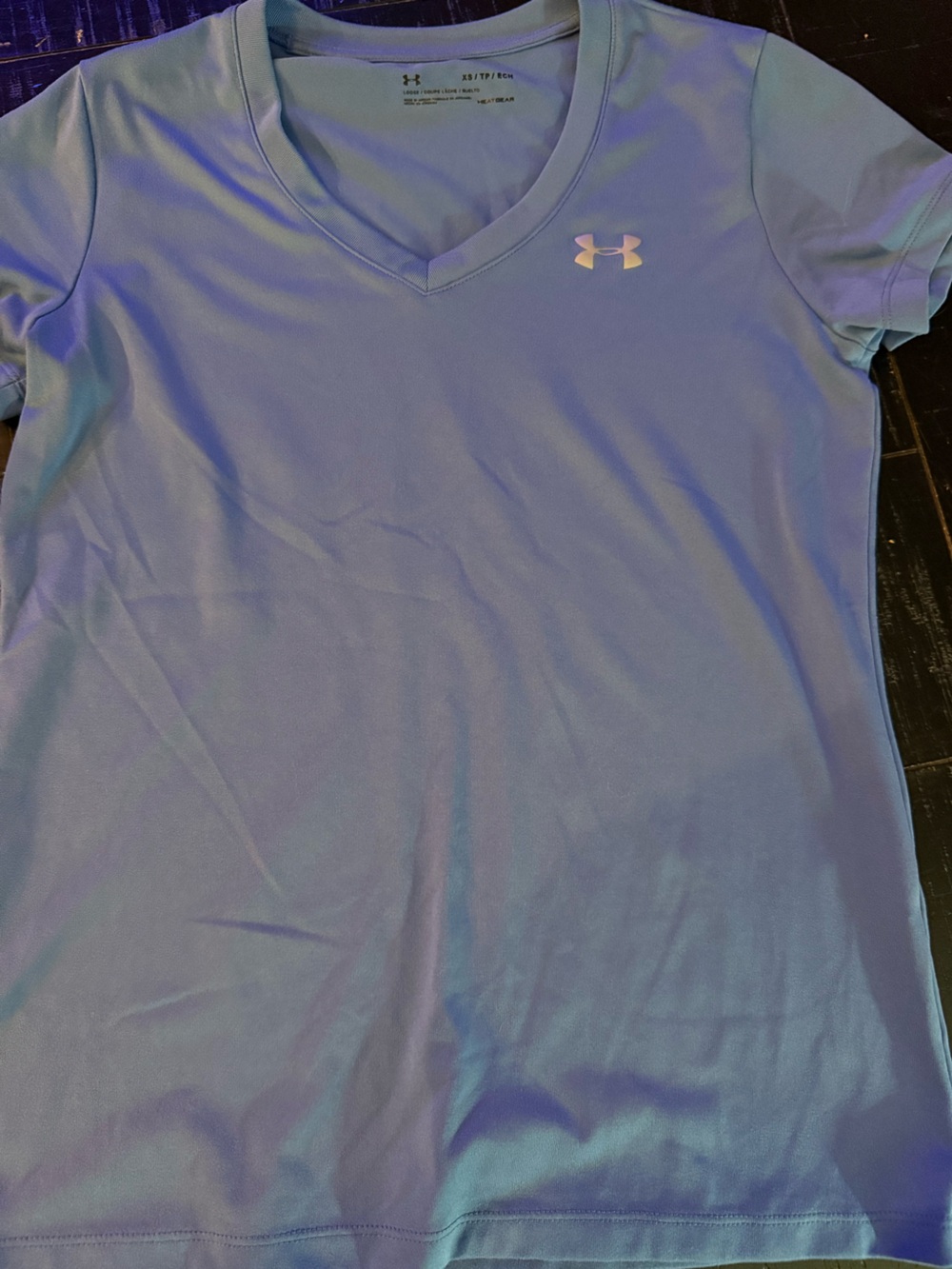 Soft Blue Women's v neck exercise Top - xsmall Under Armour